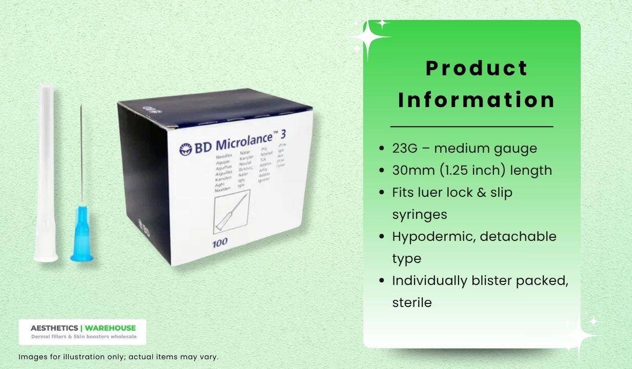 23G 1 1/4 (30mm) Needle (Long Blue) – X 100 - 3