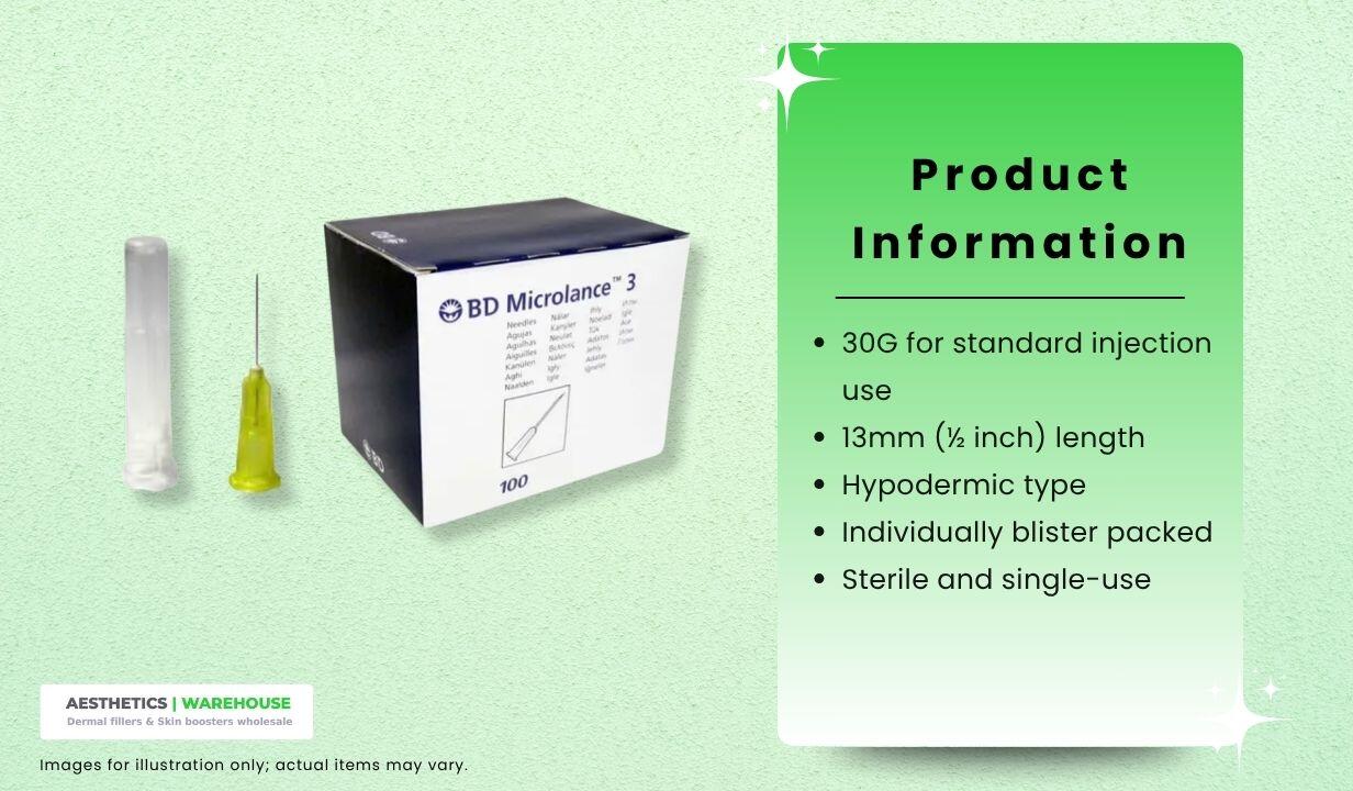 30G 1/2 (13mm) Needle (Yellow) – X 100 - 3
