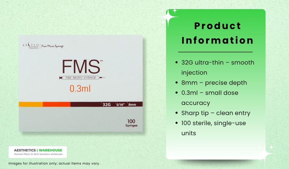 FMS Microfine 0.3ml 32G 8 mm Insulin Needles (100 needles) Thumbnail 2