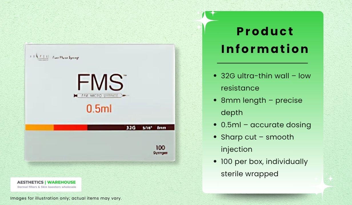 FMS Microfine 0.5ml 32G 8 mm Insulin Needles (100 needles) Thumbnail 2