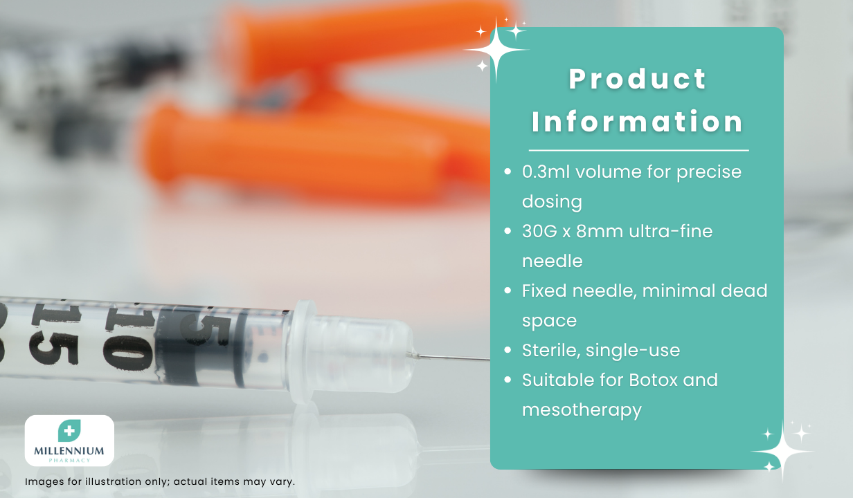 BD Microfine Syringe + Needle 0.3ml 30G  (100) - 3
