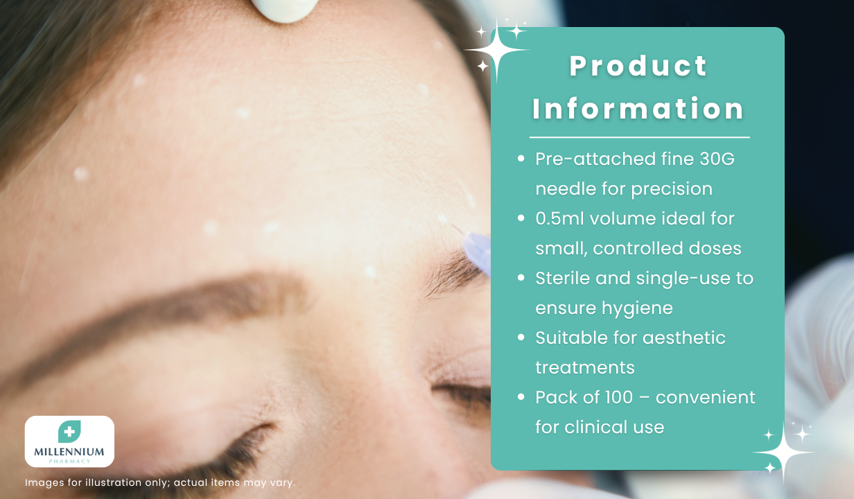 Unodent Syringe + Needle 0.5ml 30g (100) - 2
