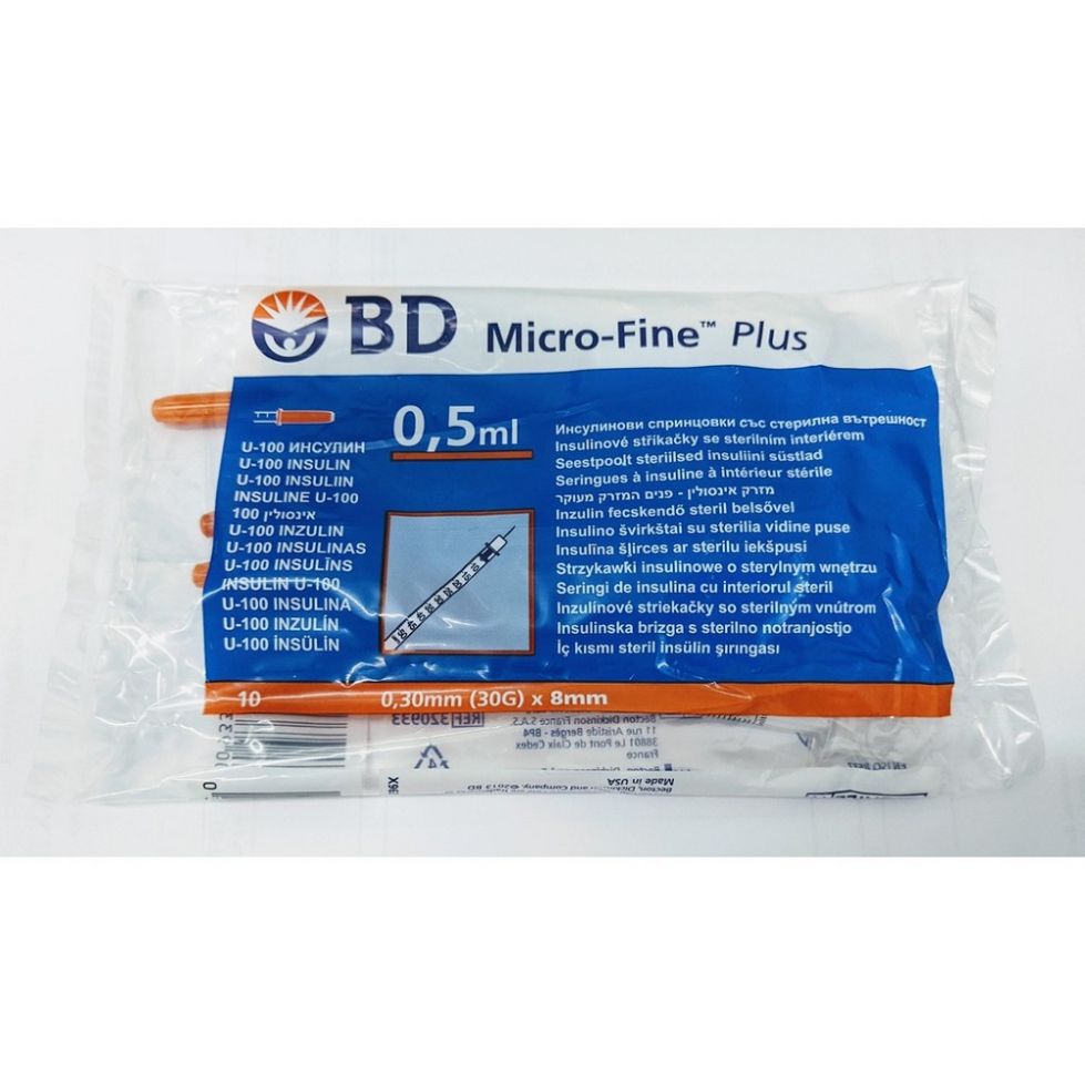 BD Microfine Syringe + Needle 0.5ml 30G (10) - 1