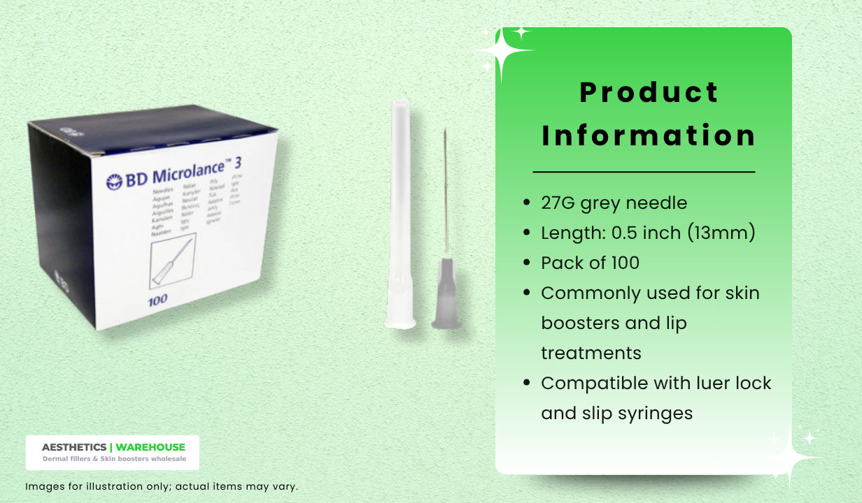BD MICROLANCE 3 NEEDLES GREY 27G X 0.5" X 100 - 3