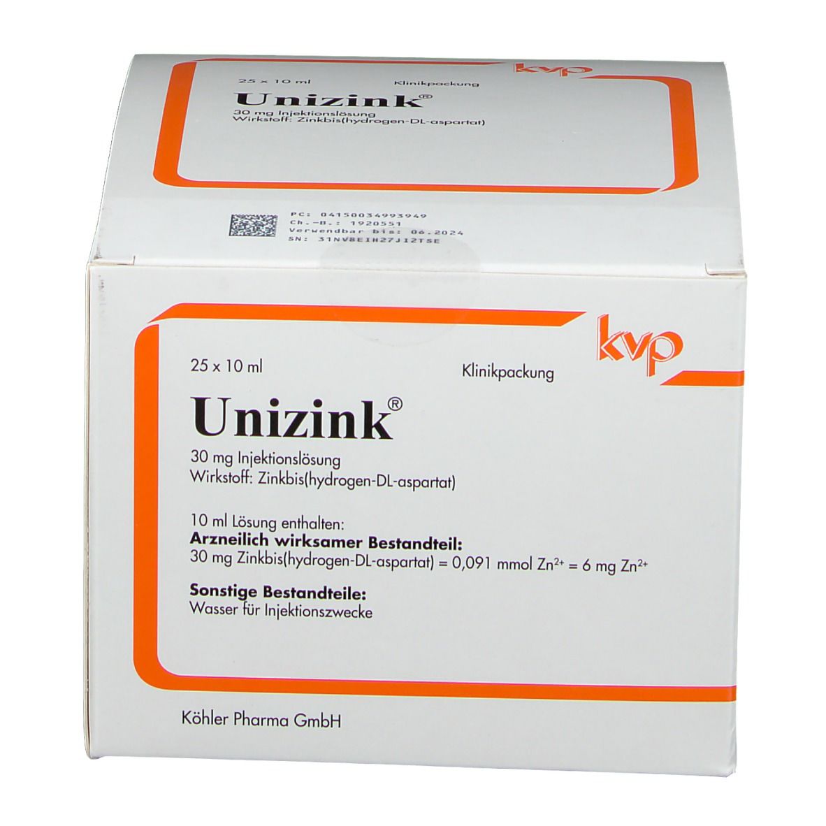 Zinc (Unizink) 3mg/10ml single vial (x1) - 1