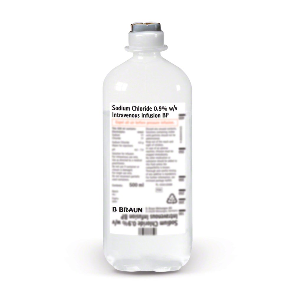 Sodium Chloride 0.9% Intravenous Infusion BP (500ml) IV Drip - 1