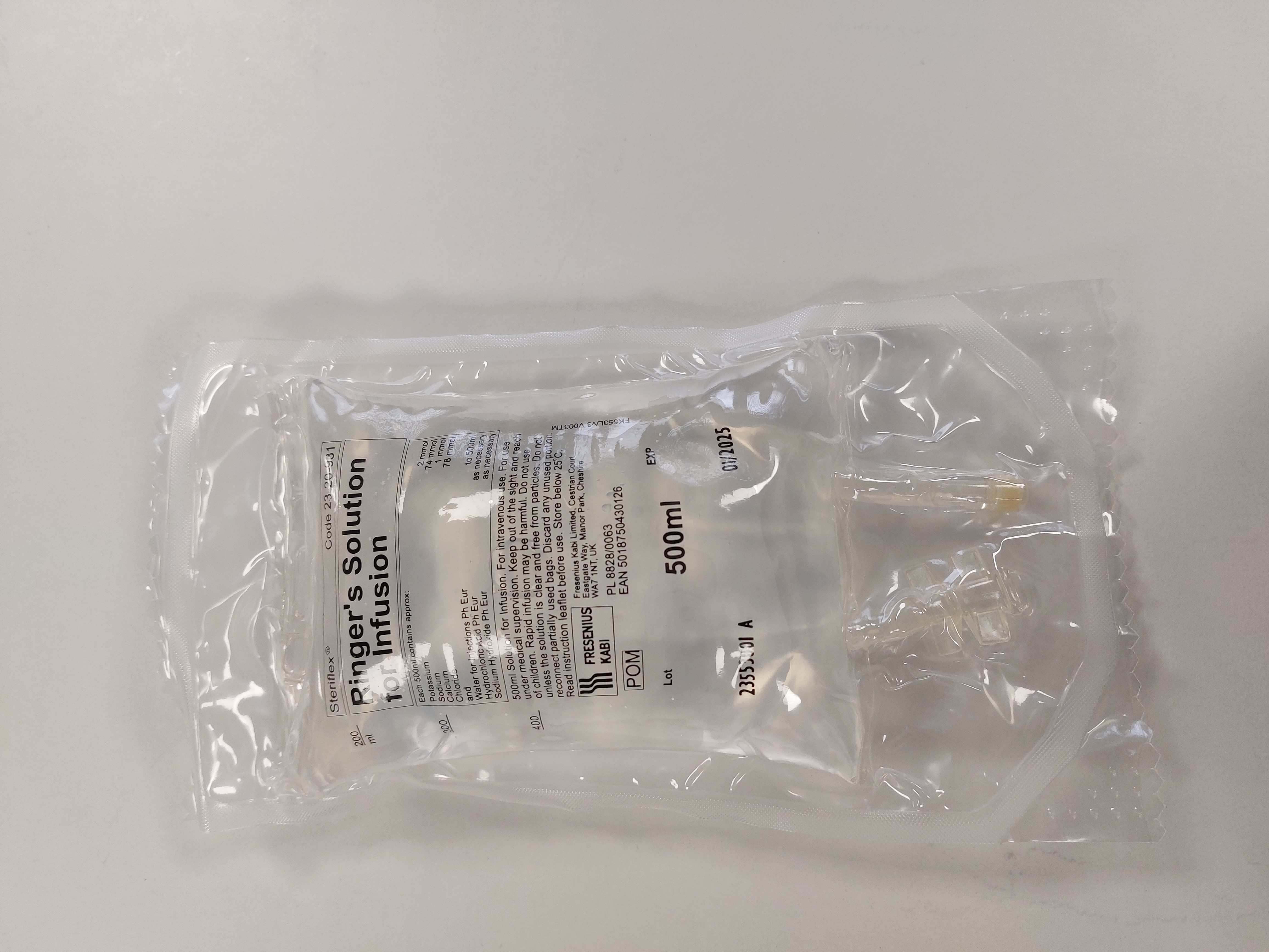 Ringer's Solution for Intravenous Infusion 500ml, IV Drip - 1