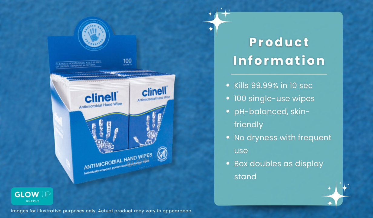 CLINELL ANTIMICROBIAL HAND WIPES – BOX OF 100 - 4