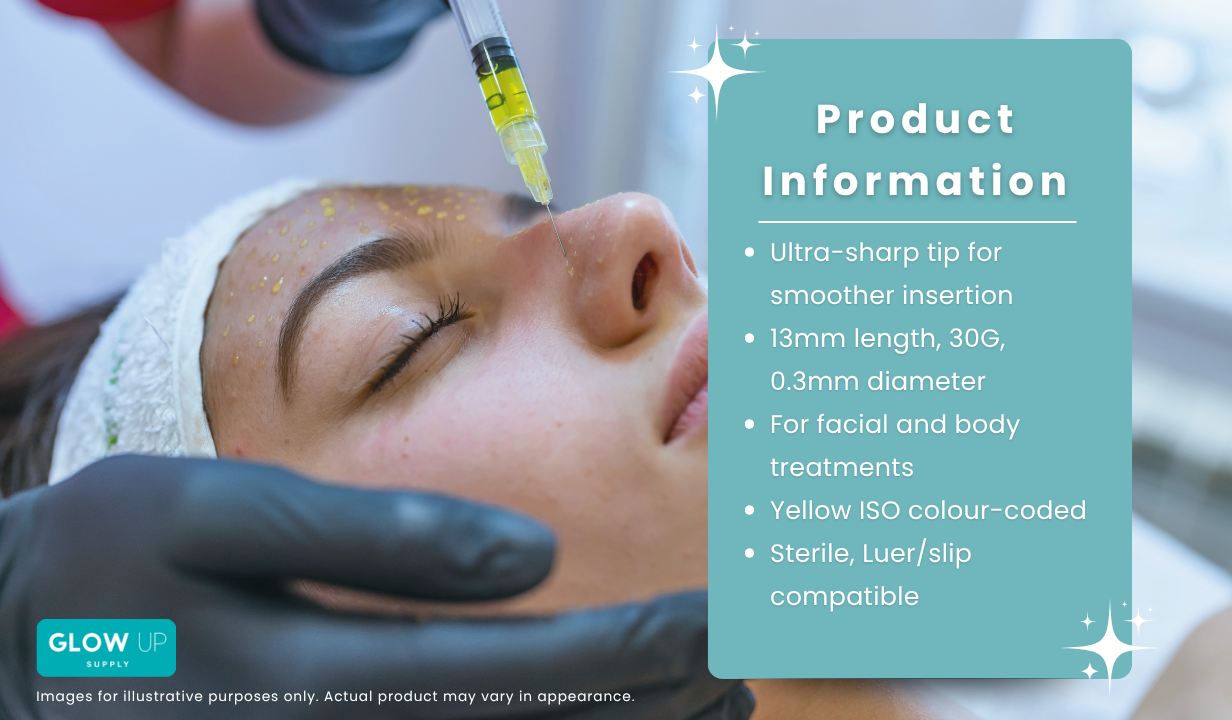 SET OF 25 30G X 13MM MESOTHERAPY NEEDLES - 3