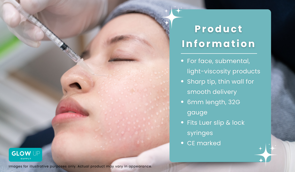 32G X 6MM MESOTHERAPY NEEDLES - PACK OF 25 - 3