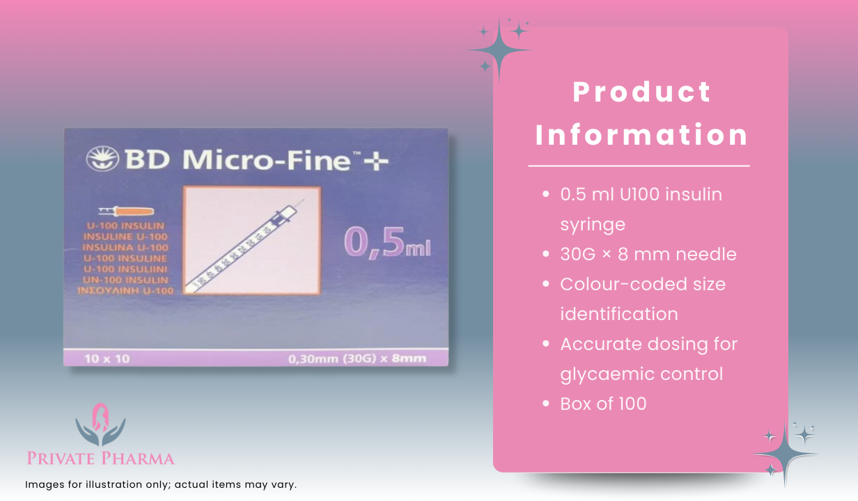 BD 0.5ml MICRO-FINE INSULIN 30G x 8mm (100 PACK) - 3
