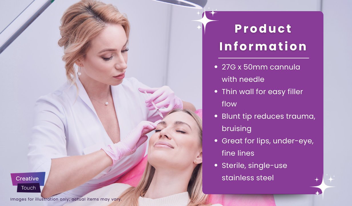 Silk BLUNT TIP CANNULA & NEEDLE 27G X 50MM - 2