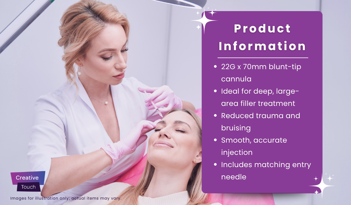 Silk BLUNT TIP CANNULA & NEEDLE 22G X 70MM - 2