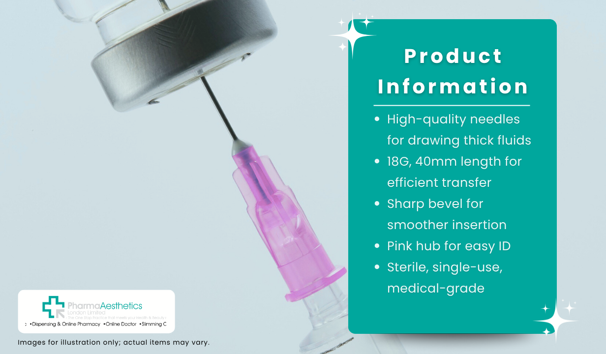 BD Pink 18G x 40mm (2") Needle 100s - 3