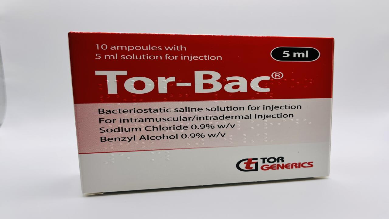 Tor-Bac Bacteriostatic Saline 0.9% 5mL (10 Pack) - 1