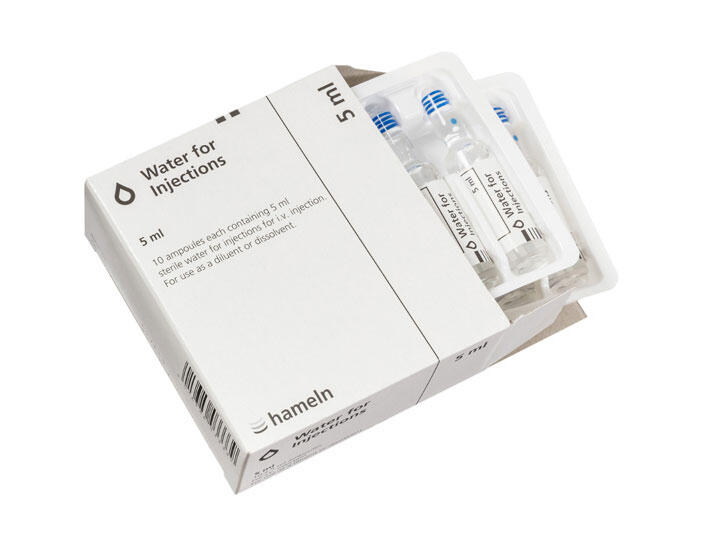 Water for Injection 5ml ampoules (Pack of 10) - 1