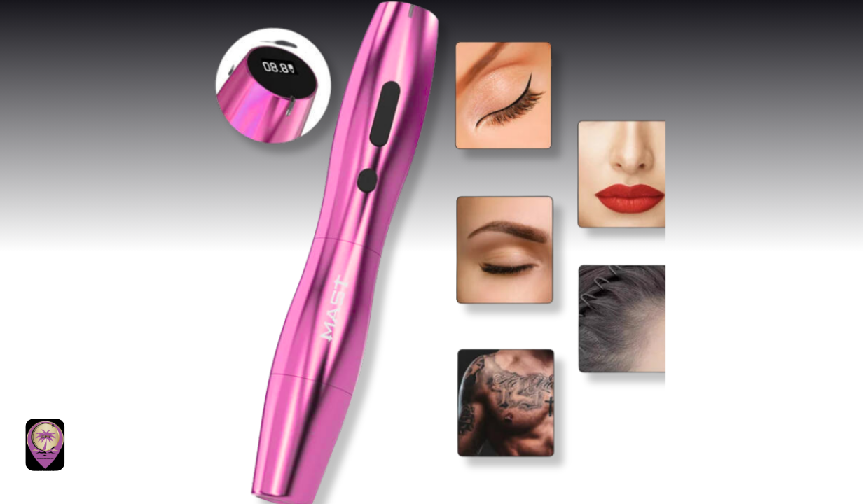 Dragonhawk Rotary P20 2.5mm Stroke Wireless Permanent Makeup Machine Pen - Colour Pink - 4