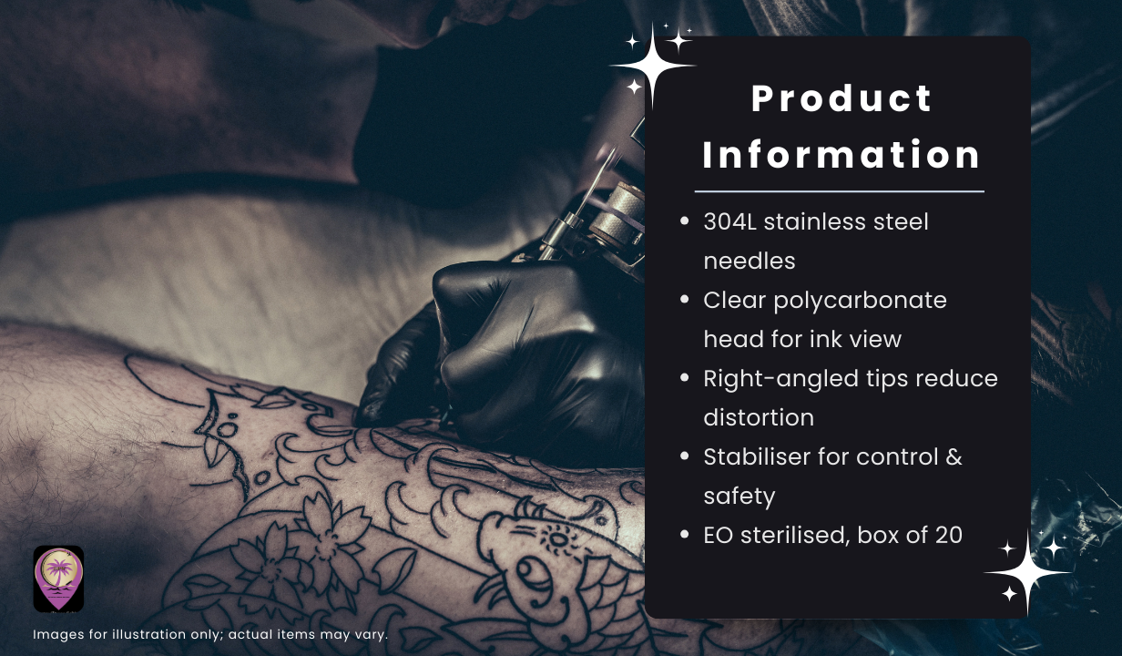 Dragonhawk Mast Pro Needle Cartridges - Round Liner - Size 7RL, RL 08 0.25mm. Box 20 - 2