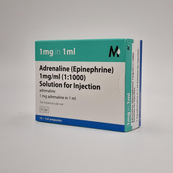 Adrenaline 1:1000 Solution for Injection Amps x1 - 1