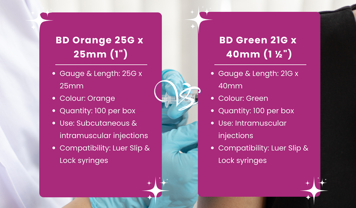 BD ORANGE 25G X 25MM (1") NEEDLE 100S - 1