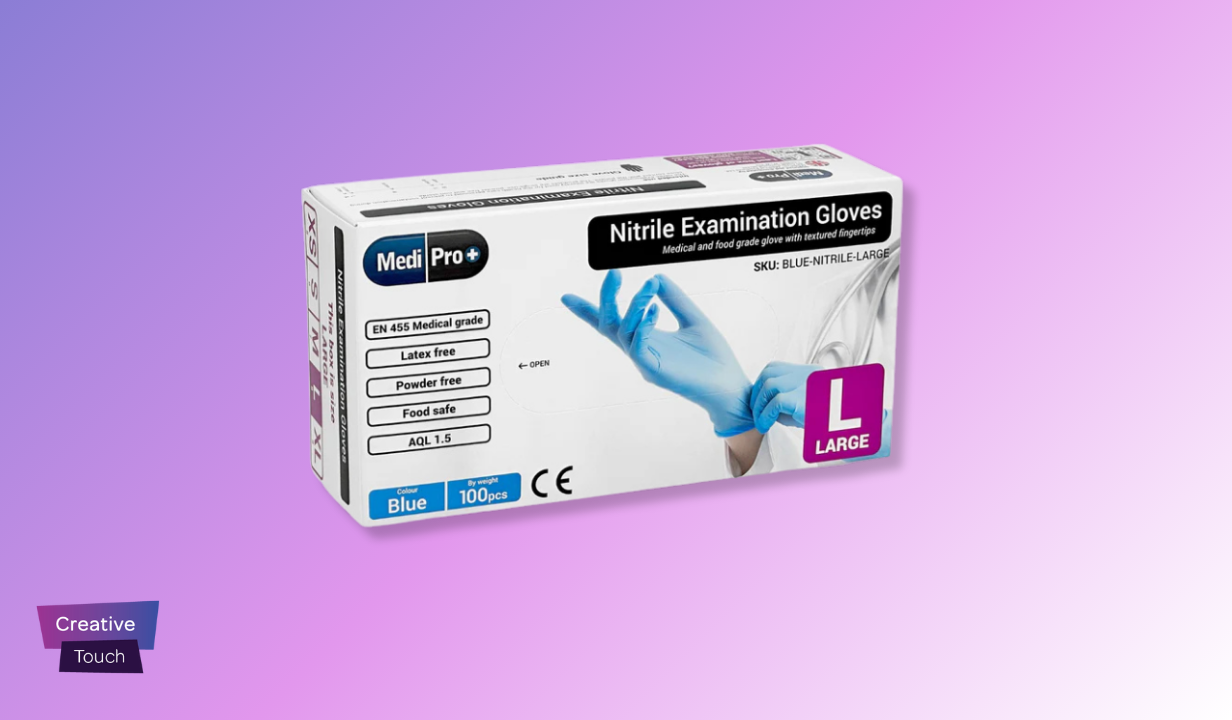 Blue Nitrile Gloves Medical Grade Cat III PPE Large x 100 - 1