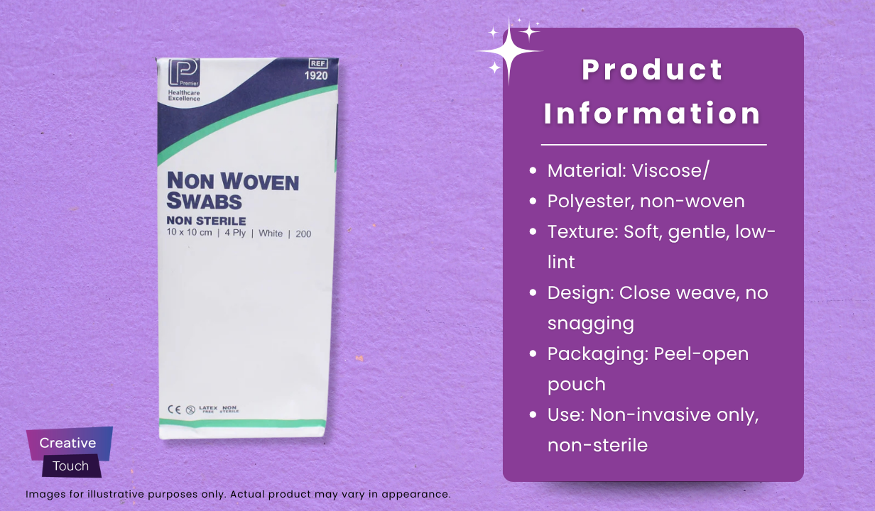 Non-Woven Swabs - 10cm x 10cm 4 Ply x 200 - 4
