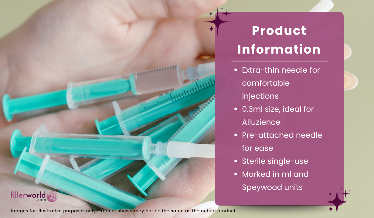 0.3ml syringes with needle attached 31G x 8mm x 100 Galderma - 2