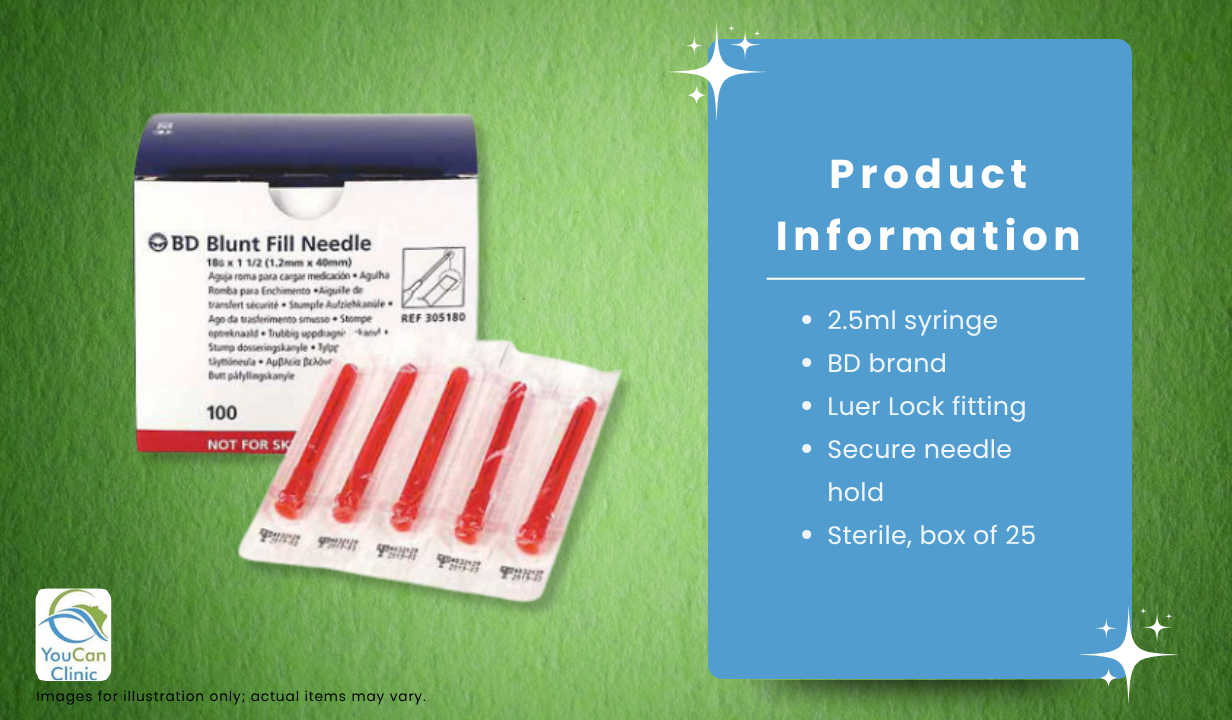 BD Blunt Fill Needle 18g (Red) - 2