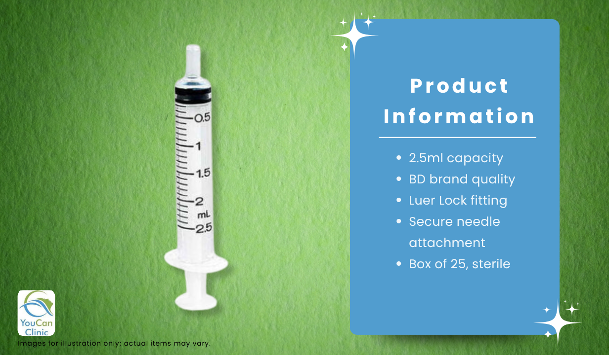 BD Luer Lock Syringe 2.5ml (25) - 2