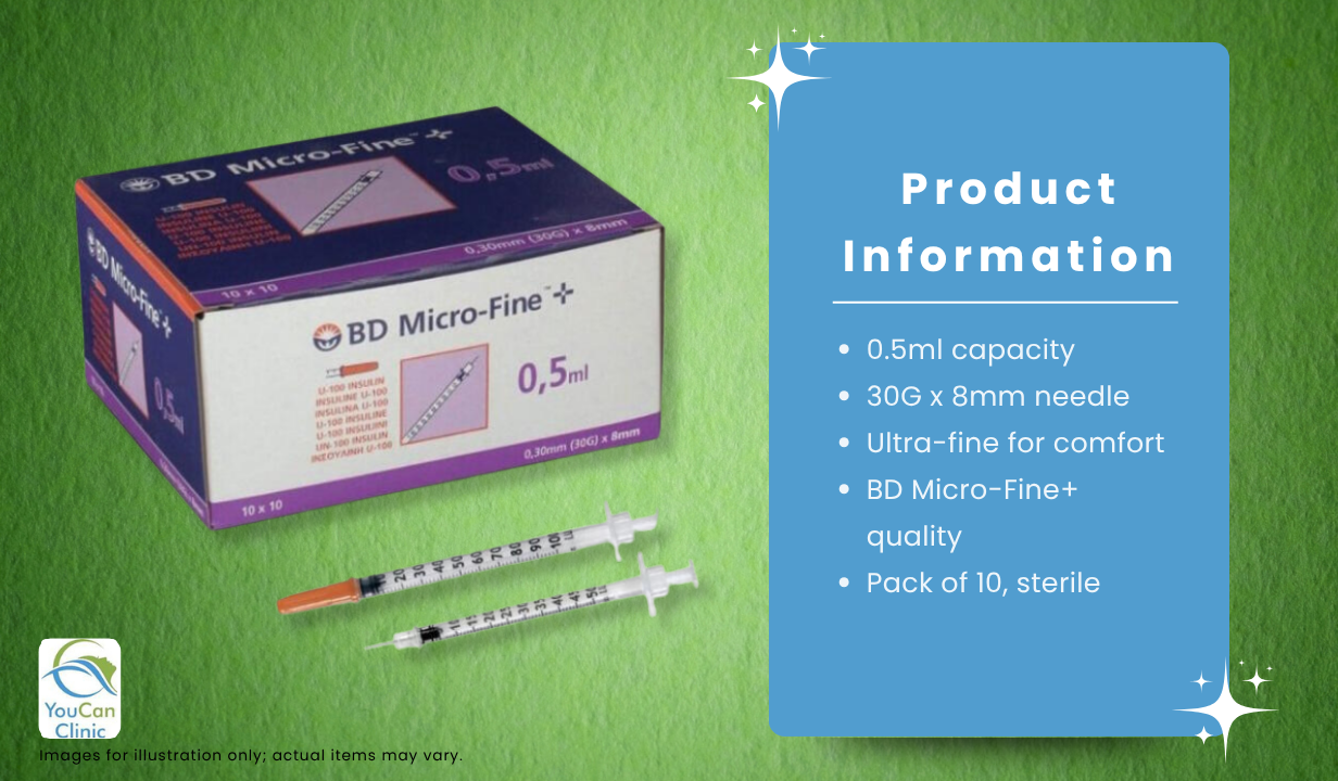 BD Microfine + 0.5ml  0.3mm (30G) x 8mm (pack of 10) - 3