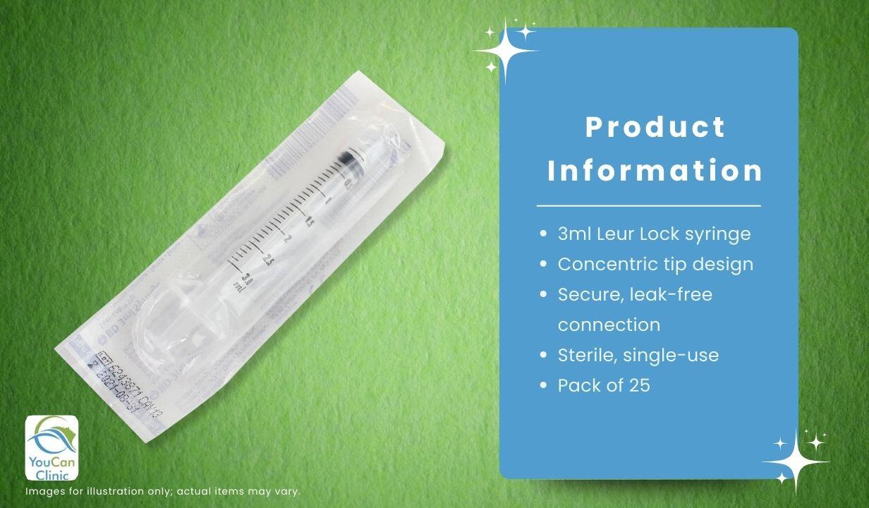 Leur Lock Concentric Tip Syringes 3ml (25) - 3