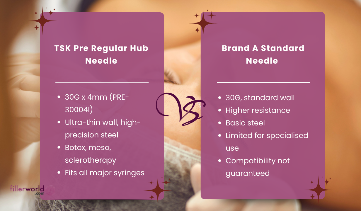 TSK Pre Regular Hub Needle 30G x 4mm (3/16") PRE-30004I- 1 BOX OF 100 - 5