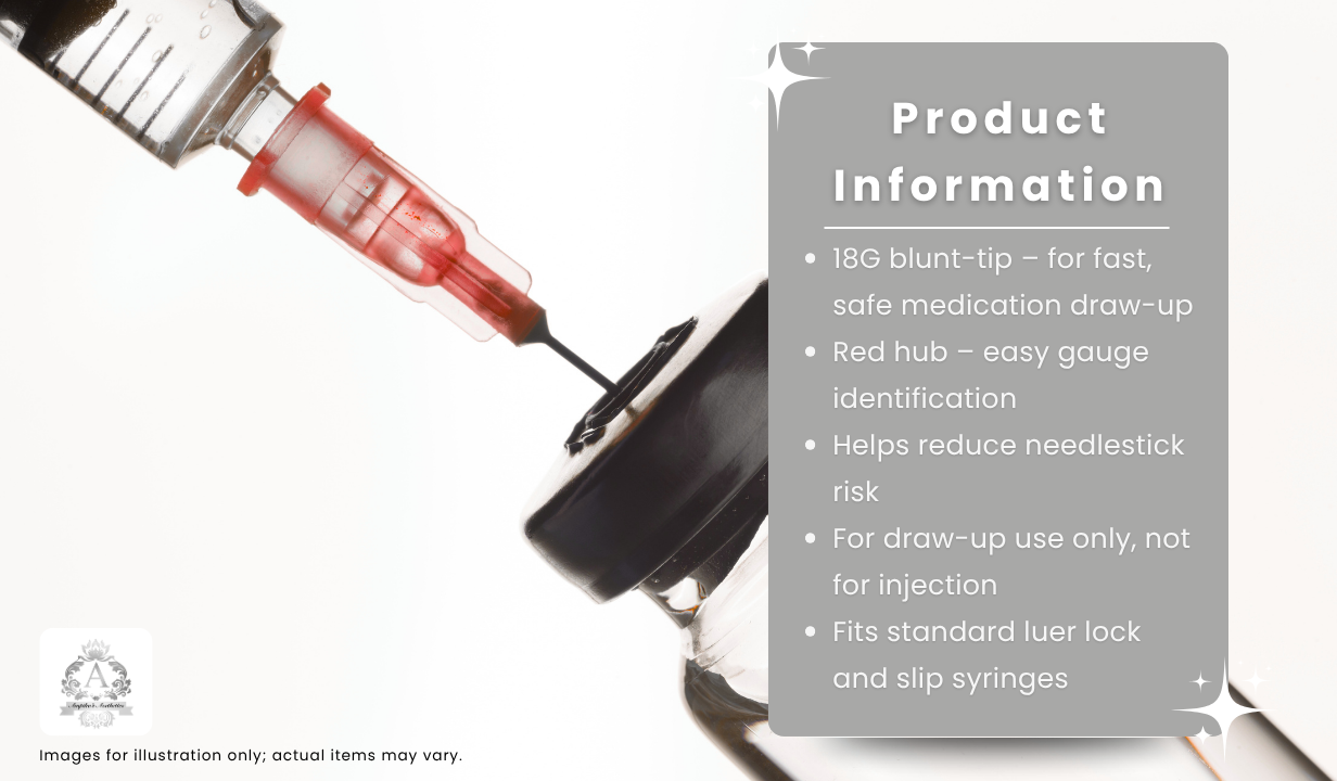 BD Blunt Fill Safety Draw-up Needle, 18 G Red x100 - 3