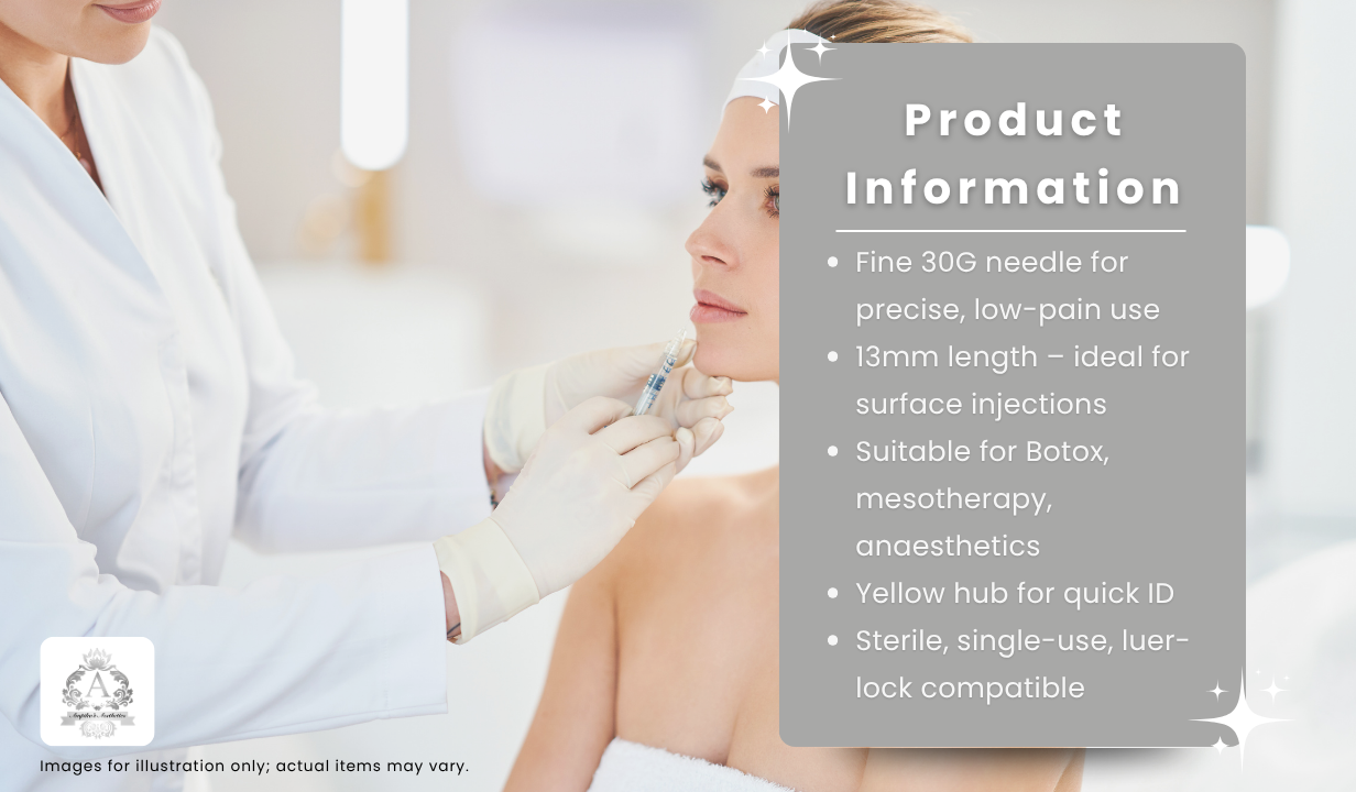 30G 1/2" (13mm) Needle (Yellow) – x100 - 3