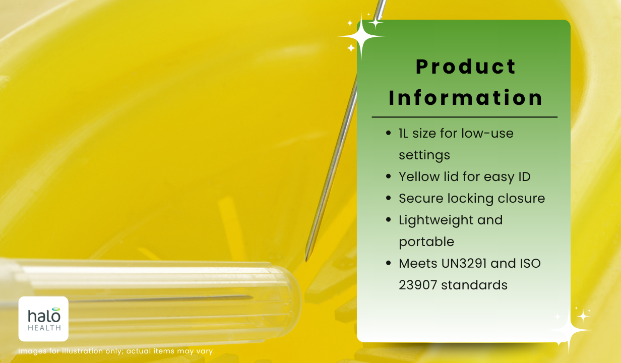 Sharpsguard - Yellow 1 Ltr Sharps Bin - 3