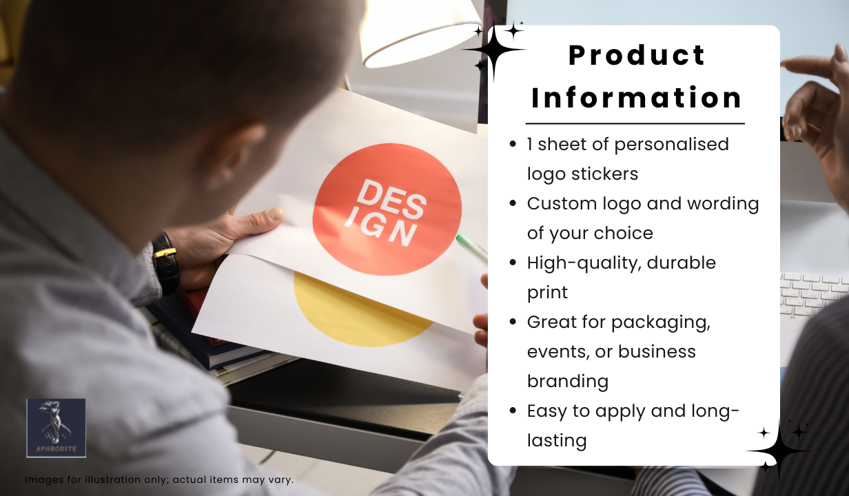 1 SHEET OF LOGO STICKERS (PERSONALISED) - 3
