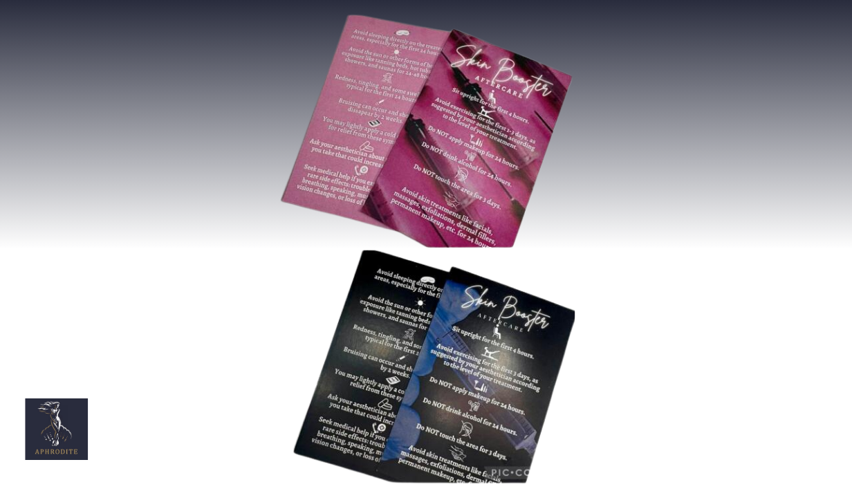 AFTERCARE POST TREATMENT CARDS - 25 - SKIN BOOSTERS - 1