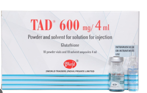 Glutathione 600mg/4ml (TAD) (Tationil) Powder and Solvent for Injection and Infusion (10 Pack) - 1