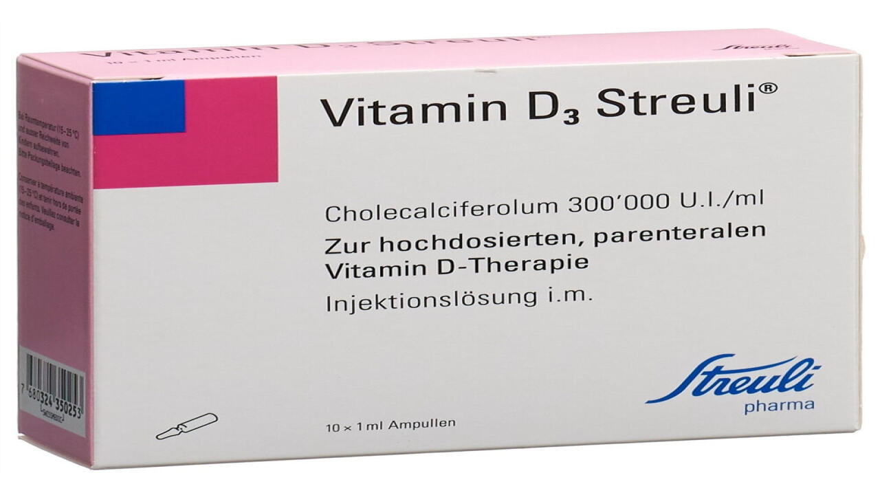Vitamin D3 (Colecalciferol 300,000iU) IM Injection (pack of 5 x 1mL vial) alternative to Ergocalciferol