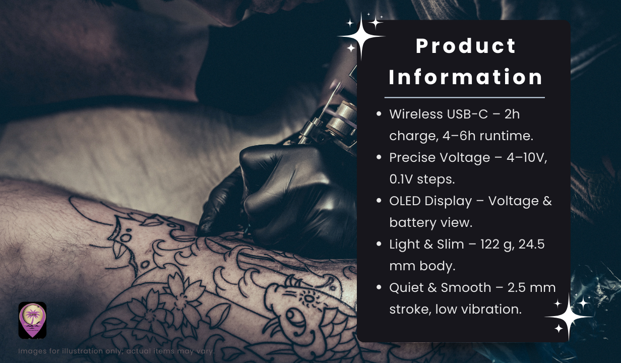 Dragonhawk Mast P20 Wireless SPMU Tattoo Pen - 2.5 mm Stroke - Colour Purple - 2