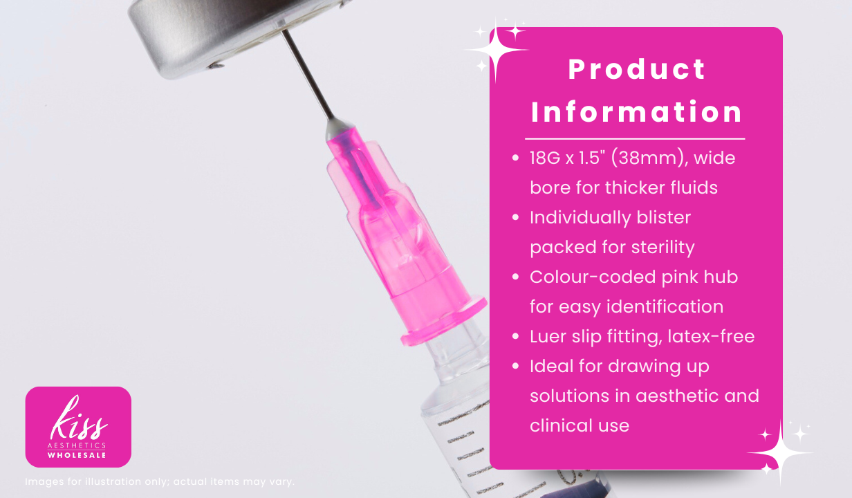 Terumo Agani Pink Needles 18g x 1.5" x 100 - 3