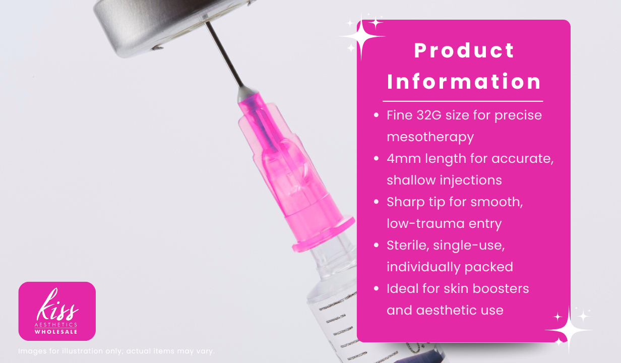 Mesotherapy Needle - SHARP 32g x 4mm box of 50pcs - 3