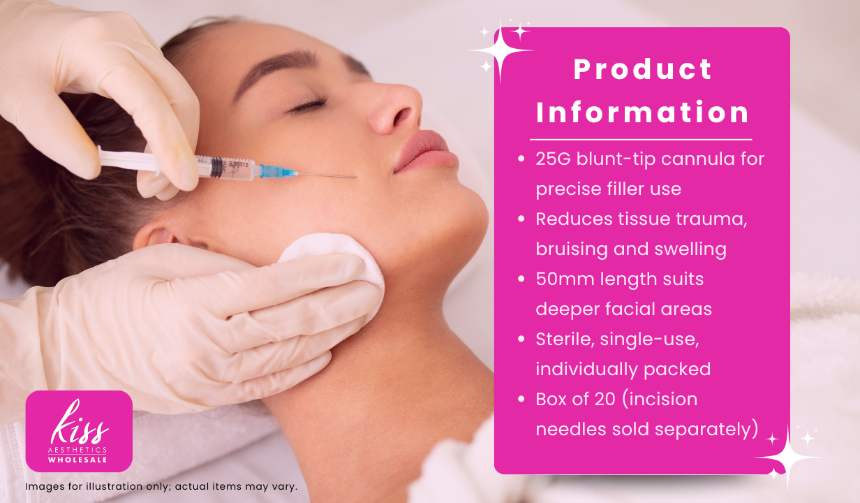 Neo Filler Cannula 25Gx50mm (20 cannulas per box WITHOUT incision needles) - 3