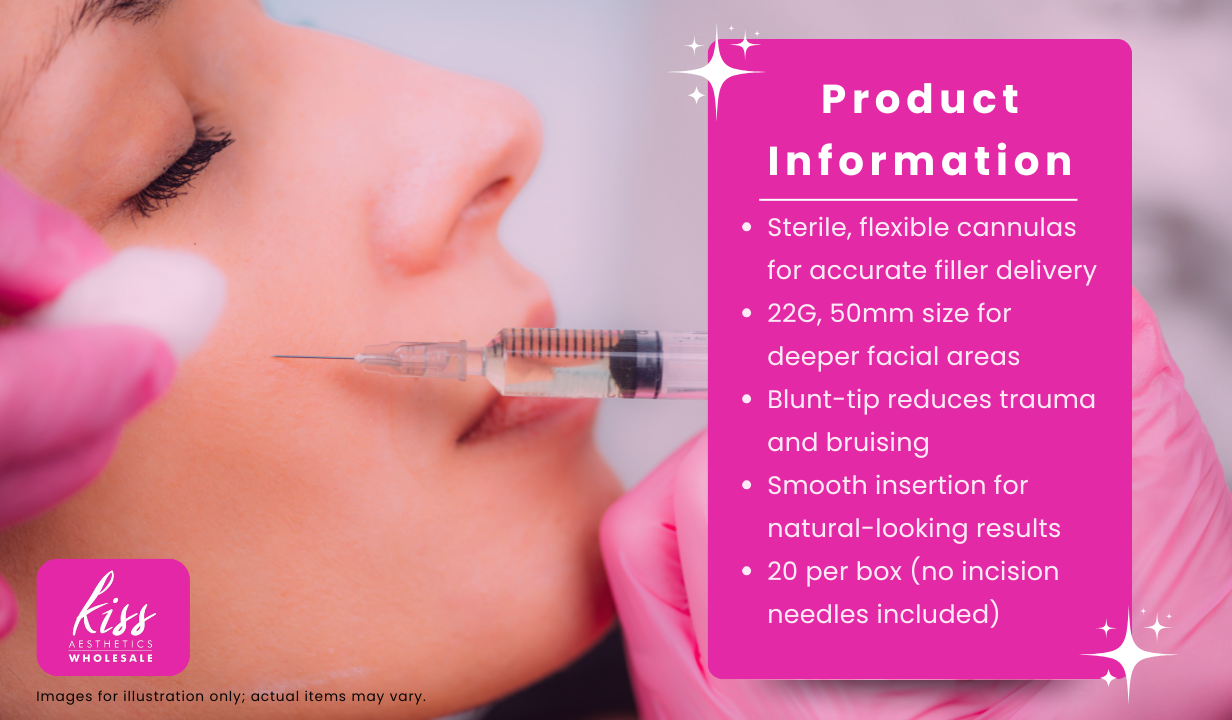 Neo Filler Cannula 22Gx50mm (20 cannulas per box WITHOUT incision needles) - 3