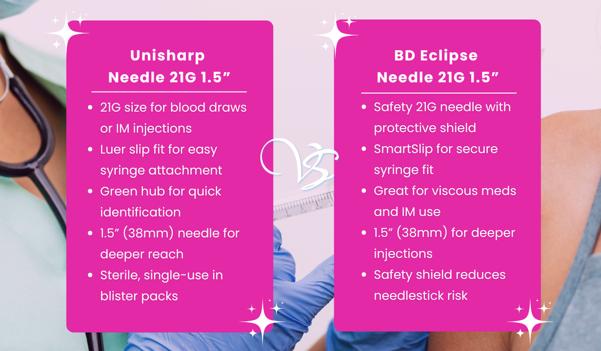 Unisharp Needle 21g 1.5” (38mm) (Green) – x 100 - 4