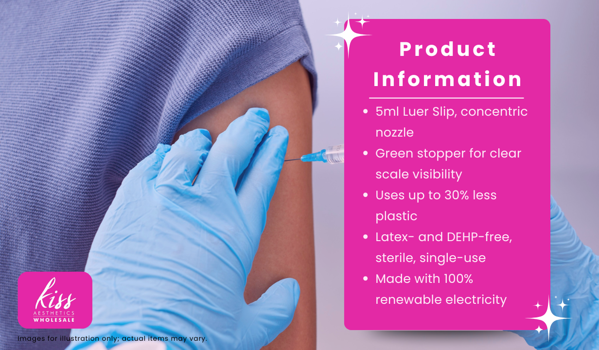 BD Emerald Hypodermic Syringe - Luer Slip Concentric - 5ml x 100 - 3