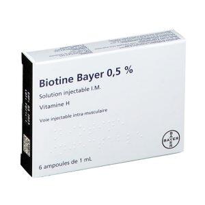 Biotine Bayer 0.5% Vitamin H IM Injection (Pack of 6 x 1ml amps) - 1