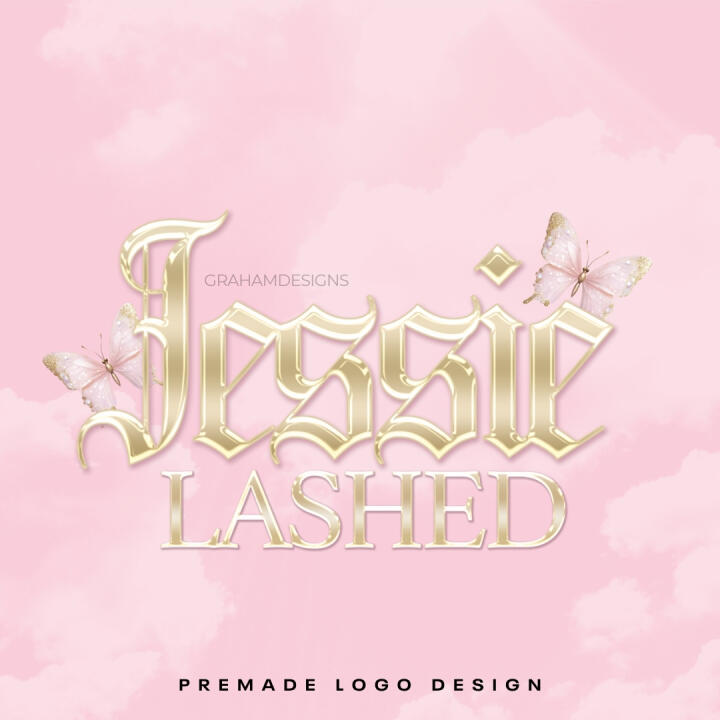 Pink Butterfly | Premade Logo | Your Name Added | FREE Watermark | Ready in 3 Days - 1