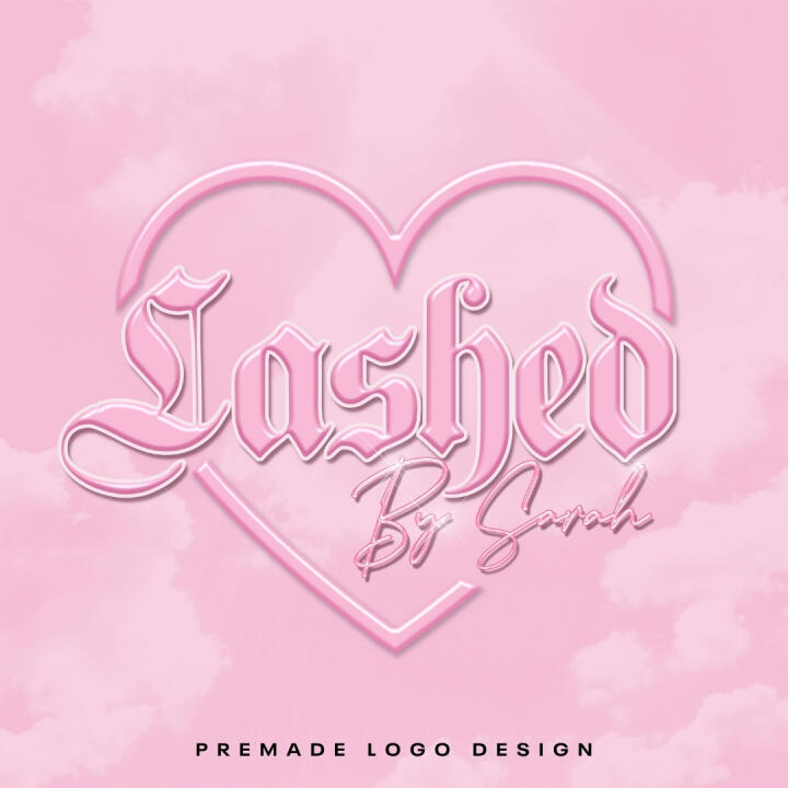 Pink Heart | Premade Logo | Your Name Added | FREE Watermark | Ready in 3 Days - 1