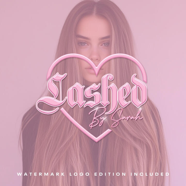 Pink Heart | Premade Logo | Your Name Added | FREE Watermark | Ready in 3 Days - 2